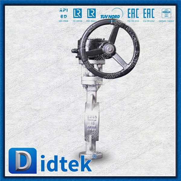 Dreifach versetzte Wafer-AbsperrklappeDN80 CF8M-Getriebe