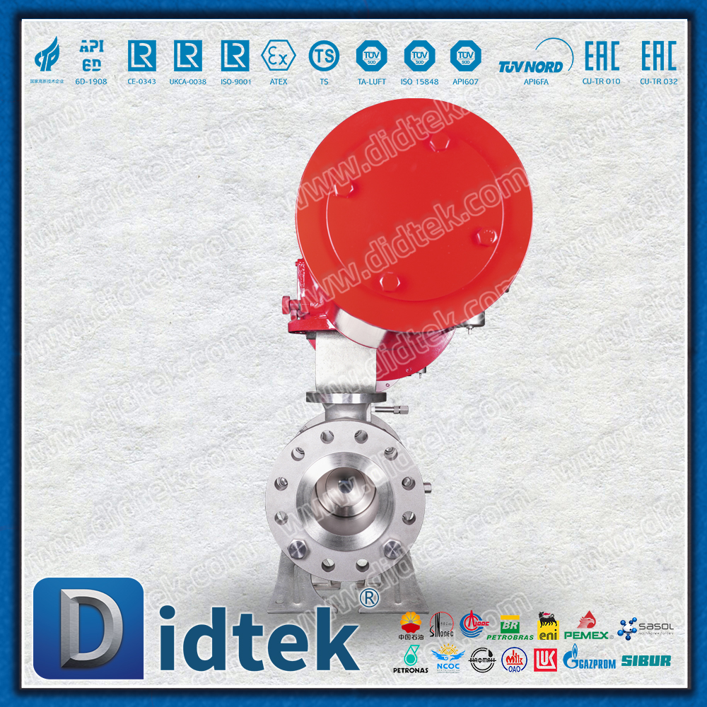 Didtek CF8M Pneumatischer Kugelhahn mit Vollbohrung und Flansch