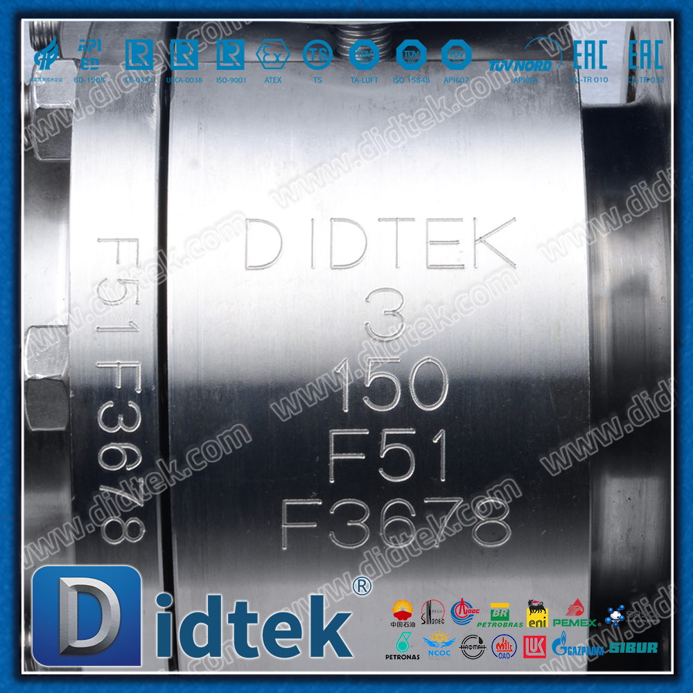 F51 Duplex-Edelstahl-Doppeltwirkender pneumatischer Stellantrieb, geschmiedeter schwimmender Kugelhahn mit Metallsitz