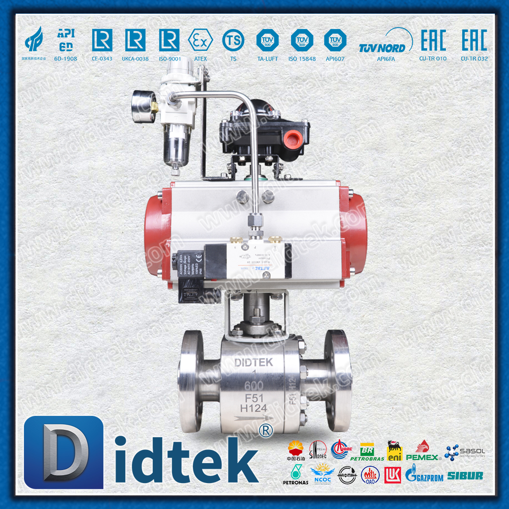 Meerwasser 300℃ F51 Pneumatischer Kugelhahn mit Metallsitz