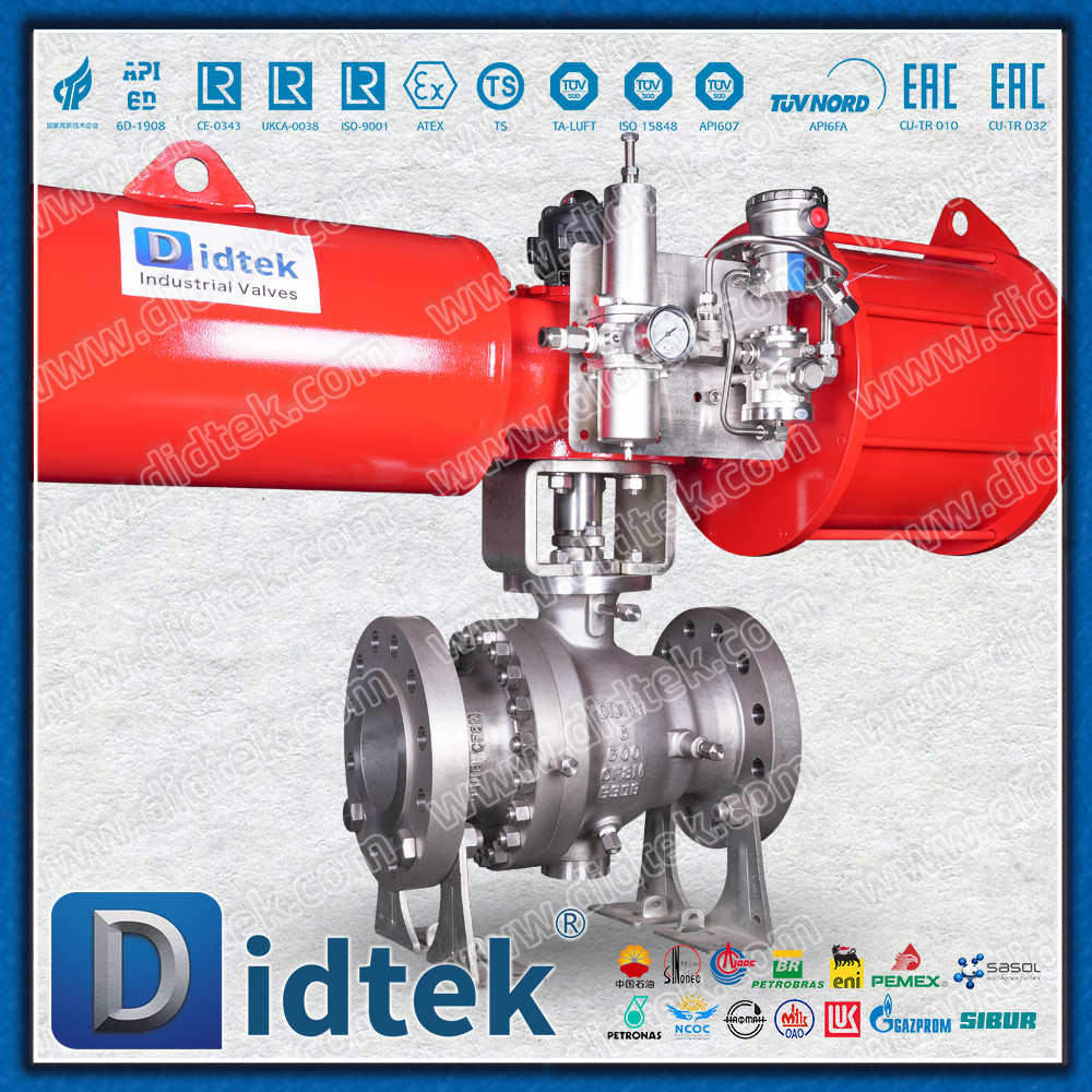 Didtek CF8M Pneumatischer Kugelhahn mit Vollbohrung und Flansch