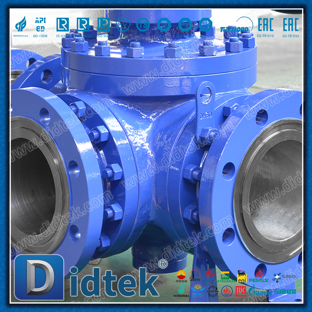 Didtek WCB Dreiwege-Kugelhahn mit L-Schnittstelle und vollem Durchgang