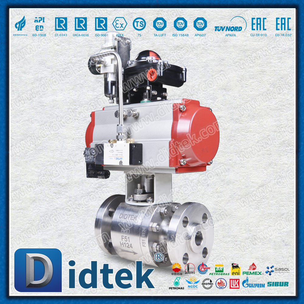 Meerwasser 300℃ F51 Pneumatischer Kugelhahn mit Metallsitz
