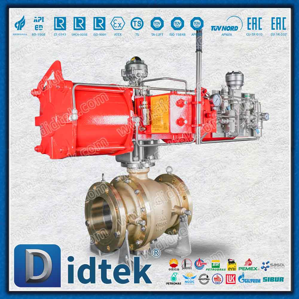 Pneumatischer einfachwirkender Kugelhahn aus Aluminiumbronze C95800 von Marine Engineering