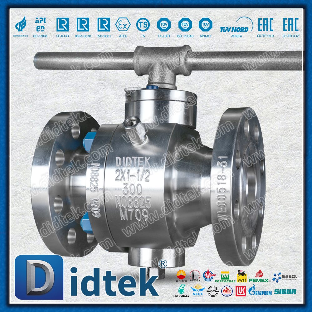 Didtek Necking Double-Direction Lippe Special Alloy Inconel 825 Trunnion Ball Valve