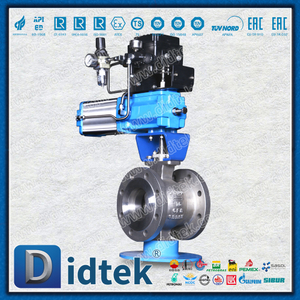 Pneumatisches, schnell öffnendes und schließendes Halb-Ni55-Sitz-Ni60-Kugel-V-Kugelventil