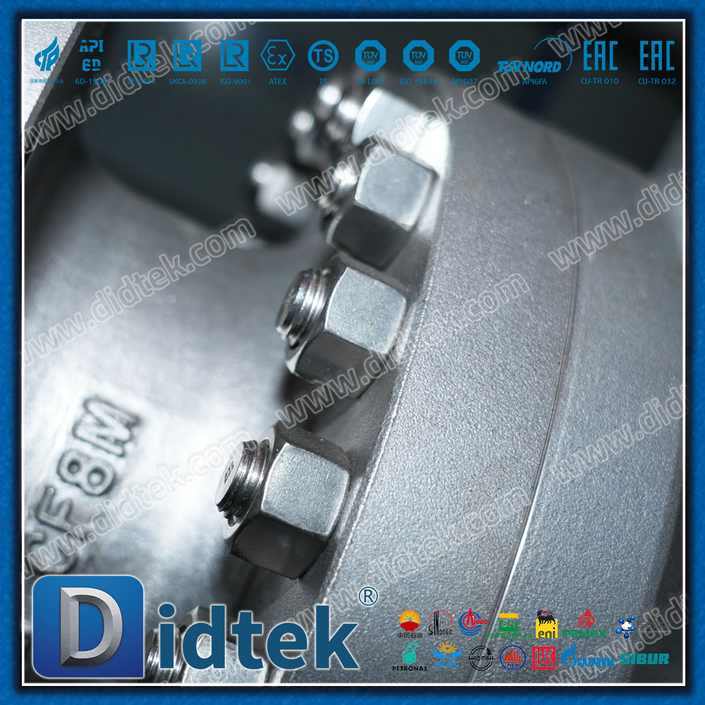 Didtek CF8M Pneumatischer Kugelhahn mit Vollbohrung und Flansch