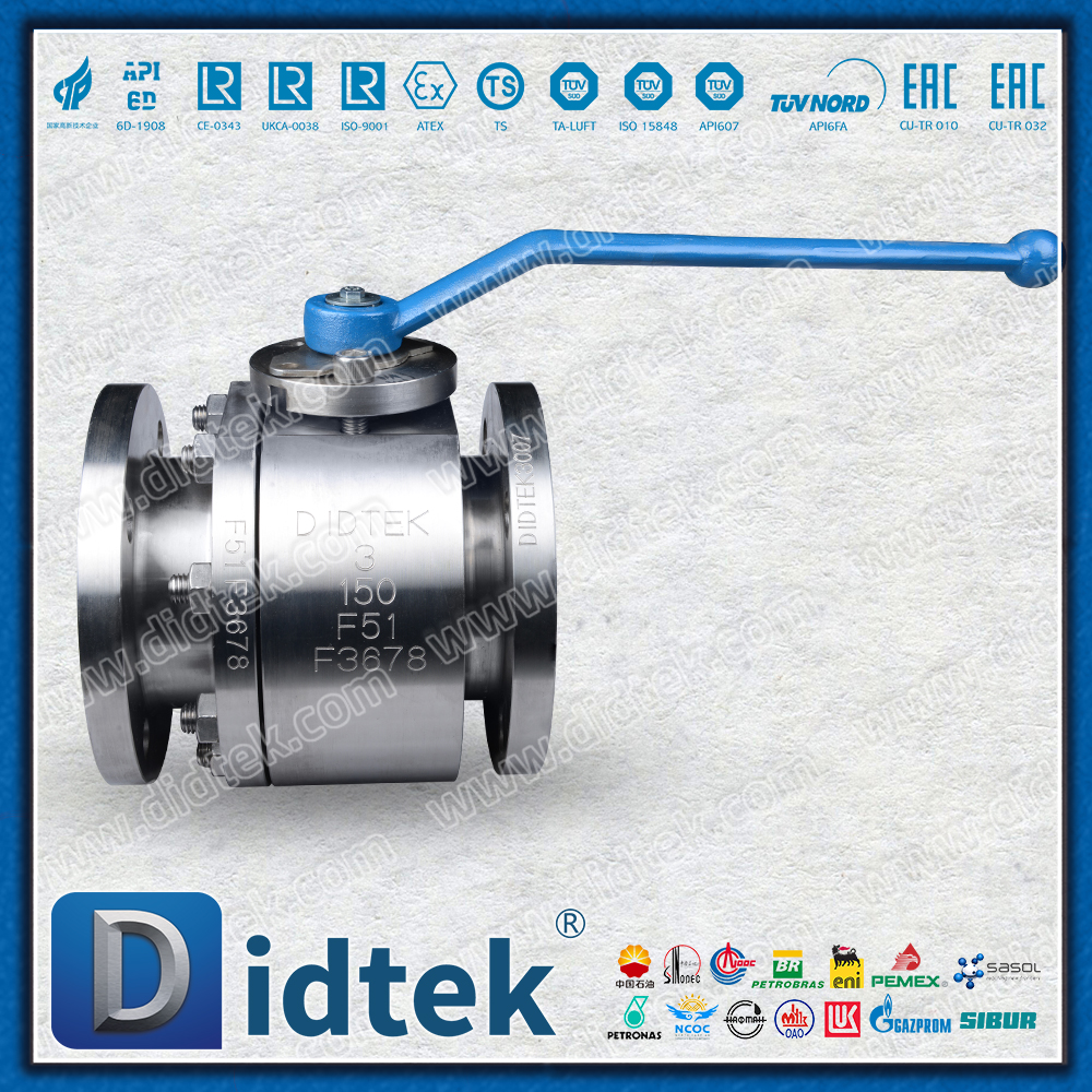 F51 Duplex-Edelstahl-Doppeltwirkender pneumatischer Stellantrieb, geschmiedeter schwimmender Kugelhahn mit Metallsitz