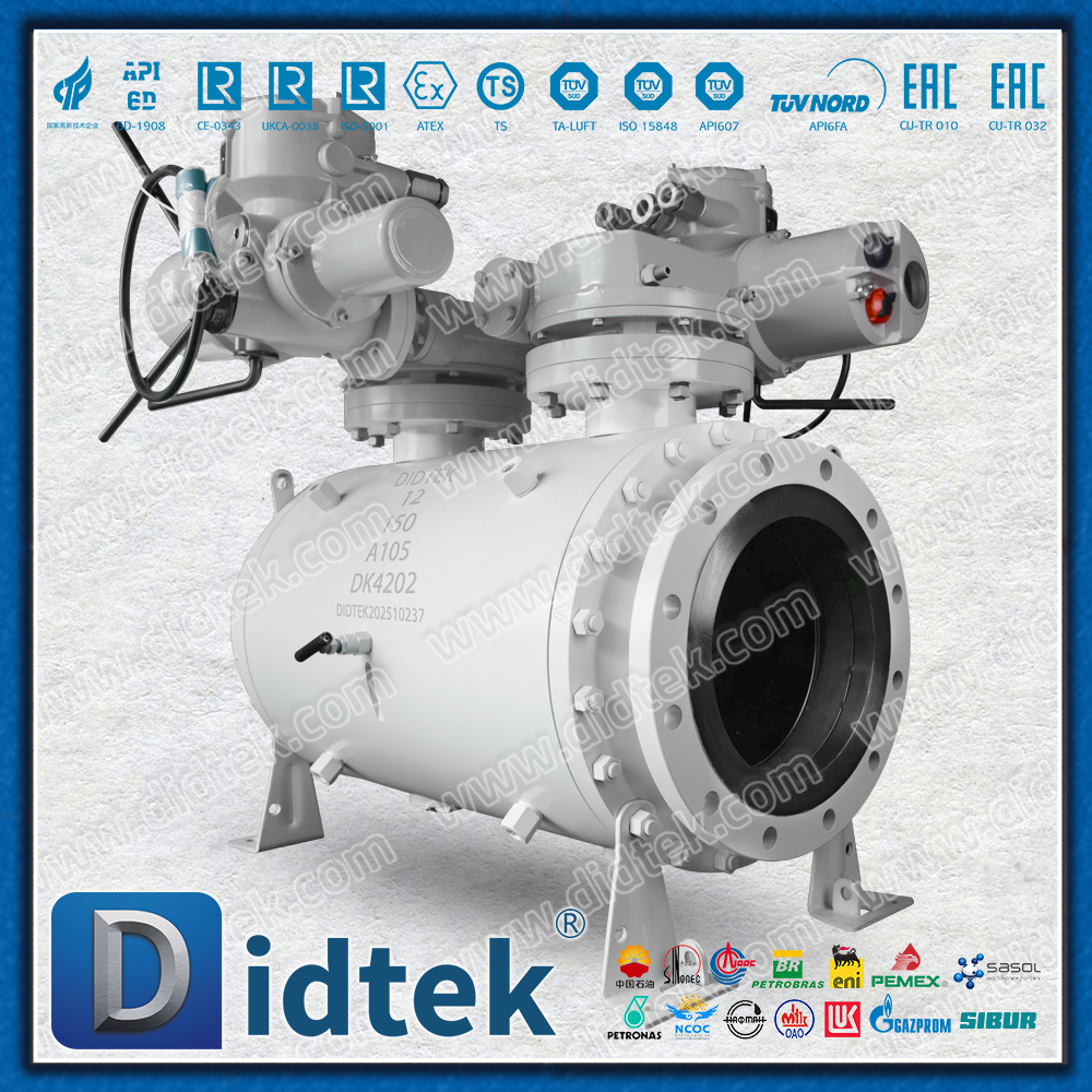 Installation eines industriellen DBB-Kugelhahns mit elektrischem Betrieb